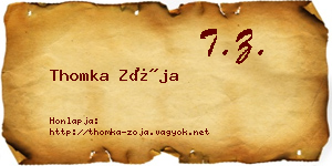 Thomka Zója névjegykártya